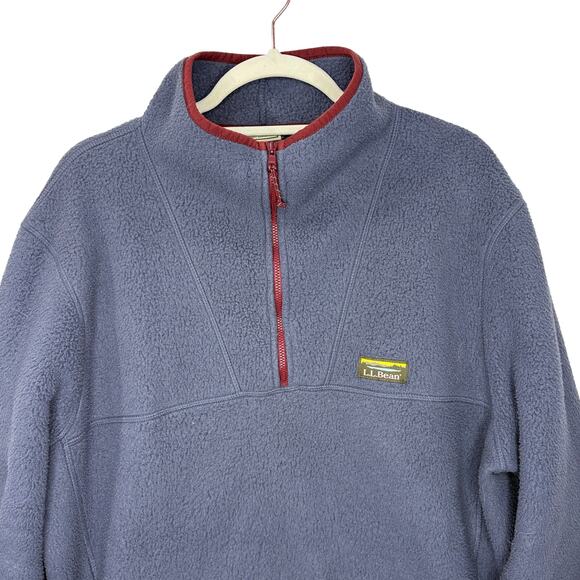 LL Bean Mens Size L Katahdin Sherpa Fleece Pullover Gunmetal Gray 1/4 Zip Pocket - Picture 5 of 13